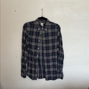 GAP Men's Plaid Shirt - Gray and Blue